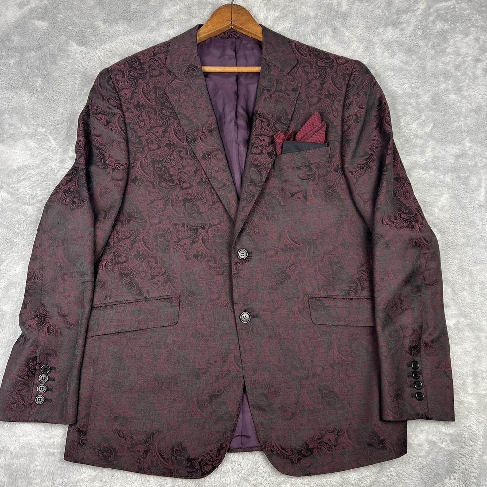 Raphael Wardrobe Design Dinner Jacket Jacquard Paisley 40R Hand Tailored
